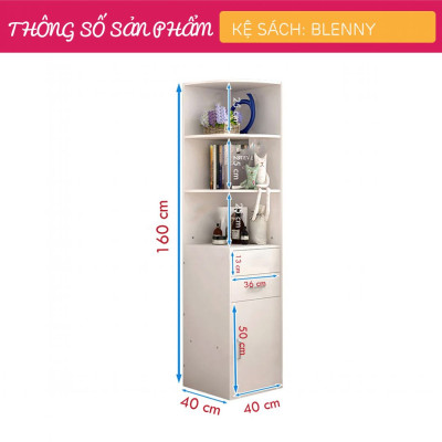 Kệ đỡ sách gỗ MDF phủ melamine, bền đẹp SMLIFE Blenny
