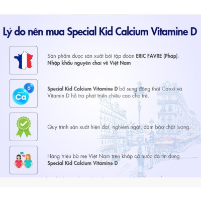 [HSD 12.2025] Special Kid Calcium Vitamine D - Siro hỗ trợ tăng chiều cao,bổ sung Canxi và Vitamin D - 125ml Vị Dâu - Hàng Chính Hãng