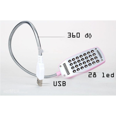 Đèn Led 28 Bóng Uốn Dẻo Siêu Sáng Cắm Cổng Usb Thích Hợp Cho Việc Học Hành Buổi Tối, Đọc Sách, Soi Sáng Khi Cúp Điện