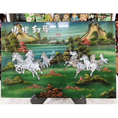 Tranh sơn mài mã đáo thành công cẩn ốc xà cừ cao cấp size 40x60 cm treo tường, trang trí,...