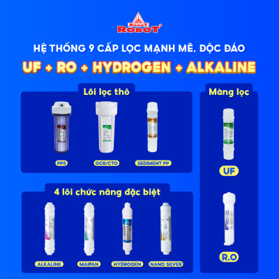 MÁY LỌC NƯỚC ROBOT SPRING PRO 9G-UR Công Nghê Lọc RO + UF - Hàng Chính Hãng