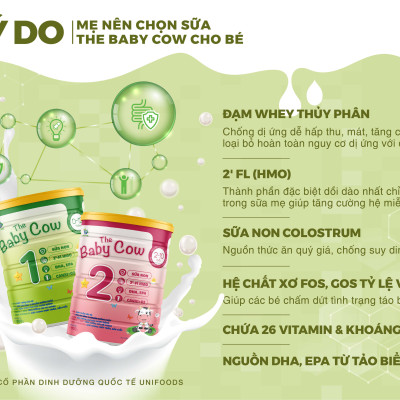  Combo 2 lon Sữa Non The Baby Cow 1 (900gr)