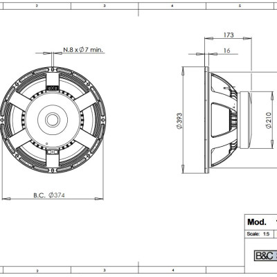 Loa Rời 4 TẤC B&C SPEAKERS-ITALIA 15RBX100 (1 CÁI) – Hàng Chính Hãng