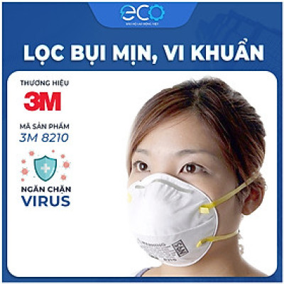 Khẩu trang 3M 8210 N95 lọc ít nhất 95% bụi mịn, vi khuẩn, vi rút
