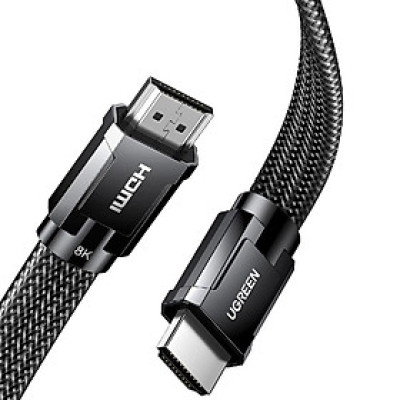 Ugreen UG20228HD145TK 2m Flat 2.1 hdmi 8k 60hz 48Gpbs M / M Zinc Alloy Braided Cable 4k 120hz - HÀNG CHÍNH HÃNG