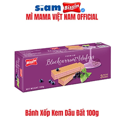 COMBO 5 HỘP - BÁNH XỐP BISSIN KEM DÂU ĐẤT 100G