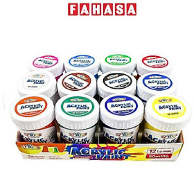 Vỉ 12 Màu Acrylic 50 ml - Stakids SK_AC050