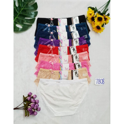 COMBO 5 QUẦN LÓT NỮ COTTON LỤA PHỐI REN 7808