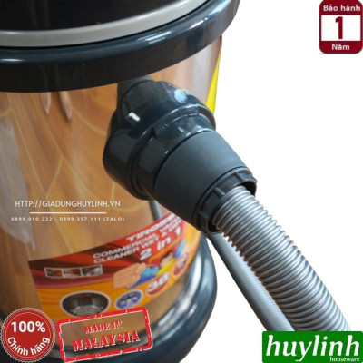 Máy hút bụi công nghiệp khô và ướt Tiross TS9303 - dung tích 38 lít - 1600W - Sản xuất tại Malaysia - Hàng chính hãng
