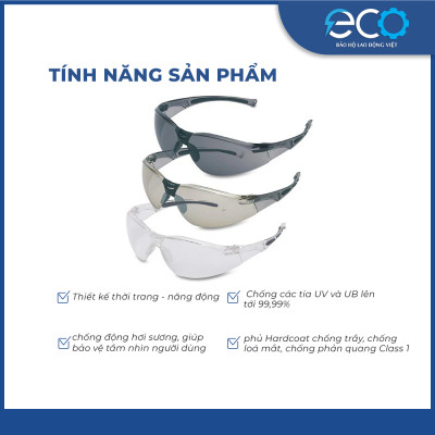 Kính bảo hộ Honeywell A800 chống bụi, tia UV chống va đập và bảo vệ mắt toàn diện