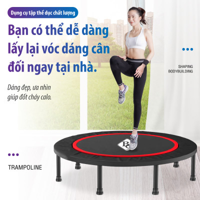 BG Sàn nhún,bạt nhún có thể gấp gọn cao cấp Trampoline size 1m-1,2m có thanh vịn dành cho mọi lứa tuổi