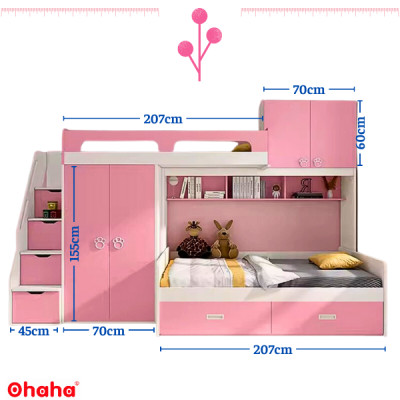 Giường tầng thông minh Ohaha - GTTM002