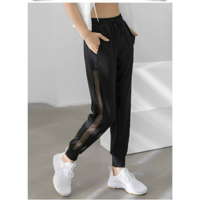 Quần Tập Gym Yoga Thể Thao Nữ Jogger Phối Lưới Màu Đen