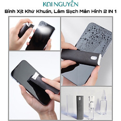 Bình Xịt Khử Khuẩn, Kiêm Khăn Lau Kai Clear Dành Cho Màn Hình Điện Thoại, Máy Tính Bảng, MAC, LAP Siêu Sạch 2 IN 1, Tặng Kèm Chai Dung Dịch - Hàng Nhập Khẩu