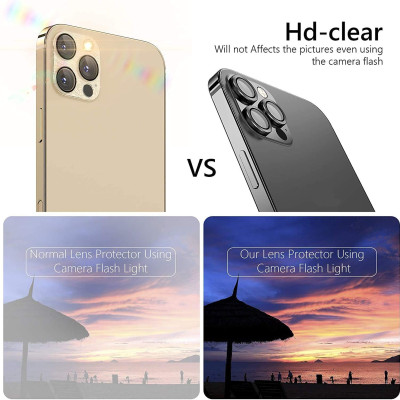 Bộ miếng dán kính cường lực bảo vệ Camera iPhone 12 Pro Max hiệu Wiwu Guard Lens Ring mang  lại khả năng chụp hình sắc nét full HD (độ cứng 9H, chống trầy, chống chụi & vân tay, bảo vệ toàn diện) - hàng nhập khẩu