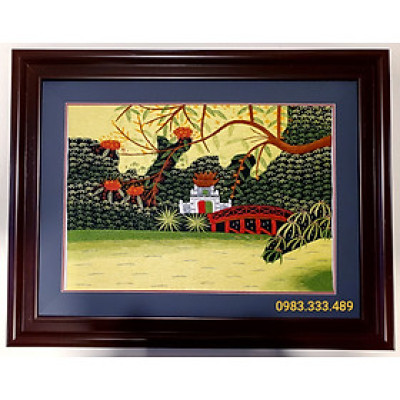 TRANH THÊU TAY -PHONG CẢNH QUÊ HƯƠNG VIỆT NAM