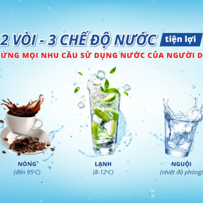 Máy lọc nước Sanaky VH-6210VD - 2 vòi – 3 chế độ nước Nóng – Lạnh – Nguội tiện lợi 10 lõi lọc nước thế hệ mới - Hàng chính hãng