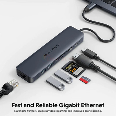Cổng chuyển đổi HyperDrive Next 7-in-1 USB-C for Pro-grade Productivity HD4003GL - Hàng chính hãng