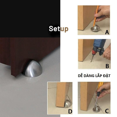 Chặn Cửa Bán Nguyệt, Chặn Cửa Gắn Sàn, Chống Va Đập Tay Nắm Cửa Với Tường