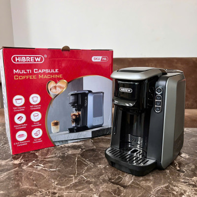 Máy pha cà phê 4 trong 1, Espresso, Viên Nén Nespresso, Nescafe Dolcegusto, Kcup thương hiệu Mỹ cao cấp HiBREW H6 - Hàng Nhập Khẩu