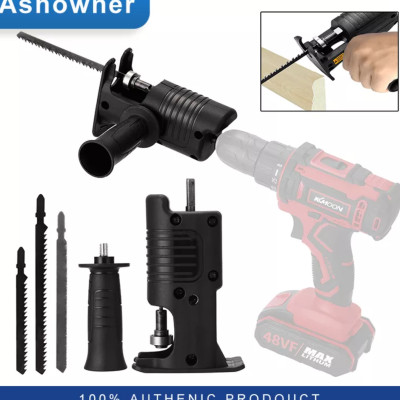 ĐẦU CHUYỂN ĐỔI MÁY KHOAN THÀNH MÁY CƯA CẦM TAY ĐA NĂNG TẶNG 3 LƯỠI CƯA TIỆN DỤNG MẪU MỚI HÀNG CHẤT LƯỢNG