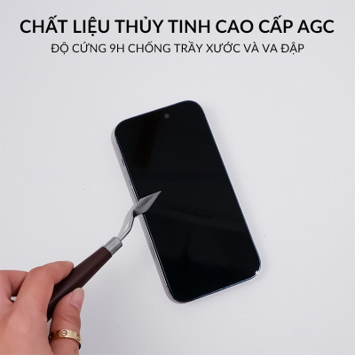 Miến dán kính cường lực khung tự dán màn hình cho iPhone 17 Pro Max / 17 Pro / 16 Pro Max / 15 Pro Max hiệu ANANK AGC 2.5D -  Mỏng 0.25mm, vát 2.5D, Trong Suốt Chuẩn HD, Công nghệ AR300 chống vân dầu - Hàng nhập khẩu