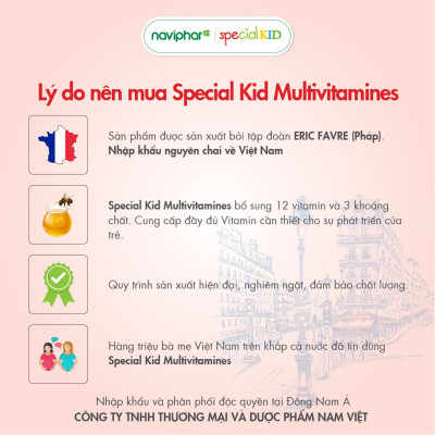 TPBVSK Special kid Multivitamin - Siro Bổ sung vitamin và khoáng chất - Hỗ trợ nâng cao sức khỏe, tăng cường sức đề kháng (125ml) [Siro - Nhập khẩu Pháp]