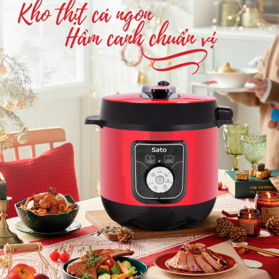 Nồi áp suất đa năng SATO 6AS041.D 6.0L - Nồi áp suất đa chức năng : nấu cơm, nấu cháo, hầm gân, ninh, súp, hấp, giữ ấm ... Dung tích : 6.0 lít phù hợp gia đình 4 - 6 người - Miễn phí vận chuyển toàn quốc - Hàng chính hãng