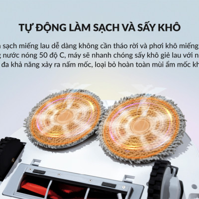 Robot hút bụi lau nhà tự động thông minh Lydsto W3 lức hút 5000Pa diện tích hoạt động 200m2 - Hàng chính hãng