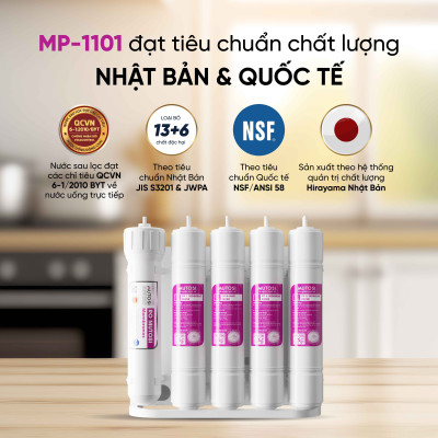 Máy lọc nước không tủ - Hàng chính hãng Mutosi MP-1101 hệ thống lọc 11 lõi