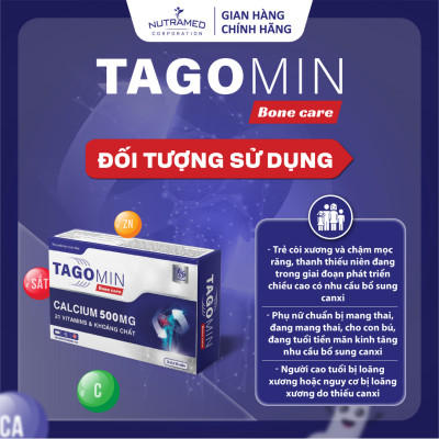 Viên uống Tagomin Bonecare hỗ trợ ngăn ngừa loãng xương, tạo khung xương chắc khỏe (30 viên) - Nutramed