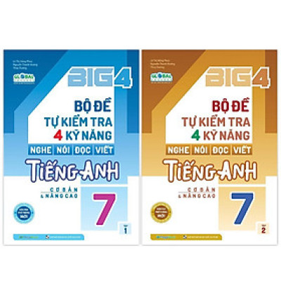 Sách - Big 4 Bộ Đề Tự Kiểm Tra 4 Kỹ Năng Nghe - Nói - Đọc - Viết Tiếng Anh Cơ Bản Và Nâng Cao Lớp 7 - Combo 2 Tập - Megabook