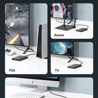 Ugreen UG30719CM471TK 50CM 6TB Màu Đen Hộp đựng ổ cứng 2,5 inch SATA3 USB 3.0 tốc độ truyền 5Gbs Cáp liền - HÀNG CHÍNH HÃNG