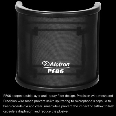 ROGTZ - Pop Filter Alctron PF06 - Lọc Âm Hiệu Quả, Bảo Vệ Micro Chuyên Nghiệp Lưới Kim Loại Cao Cấp Lọc Âm 99% Loại Bỏ Nhiễu Âm Tiếng Ồn Tiếng Vọng Bảo Vệ Micro Bụi Bẩn Công Trùng Hơi Nước Tương Thích Mọi Loại Micro Sang Trọng Dễ Lắp Đặt - Hàng Chính Hãng