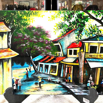Tranh Sơn Mài - PHỐ CỔ VIỆT NAM | Size 40x60 cm | Hoài Niệm Thời Gian – Nghệ Thuật Sơn Mài Truyền Thống