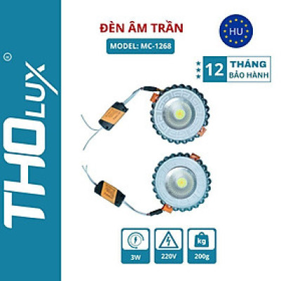 Đèn âm trần MC-1268 Tholux 3W 220V,  đèn trang trí
