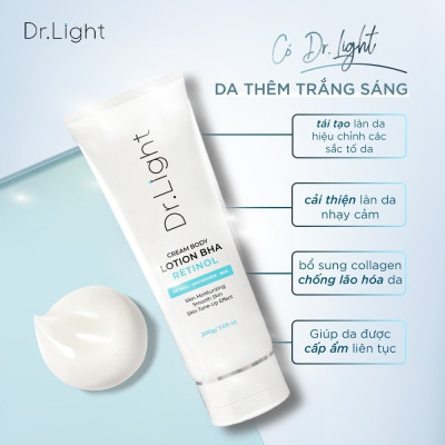COMBO 10 Kem Body Dr.Light Kem dưỡng Trắng Sáng Da Với Hợp Chất Retinol Niacinamide BHA 200ml
