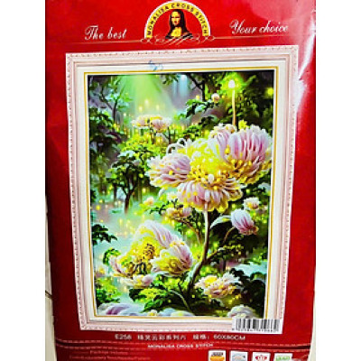 Tranh thêu kín Hoa bỉ ngạn E258, kt 60 x 80 cm