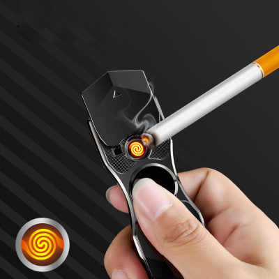 Hột Quẹt Bật Lửa Hồng Ngoại Kiêm Đèn Pin Sạc Điện USB Kiểu Dáng Spinner Tạo 12 Hiệu Ứng Đèn Led - Video Review