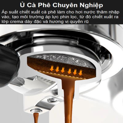 Máy pha cà phê Espresso bán tự động 3 trong 1 Thương hiệu HiBREW H13A Mỹ Với Công suất 1350W, Áp suất 20 bar - Bảo hành 12 tháng, Hàng Nhập Khẩu
