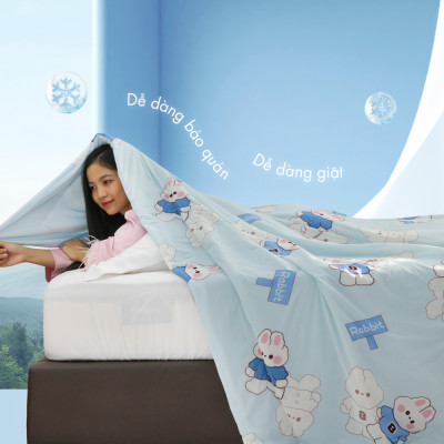 [CHĂN HÈ MÁT LẠNH] Mền lạnh I Cool Advance NIN House NM8029 2mx2m2 hoạ tiết chữ | Chăn chần cotton Ice Silk, Chăn điều hoà nhiều độ