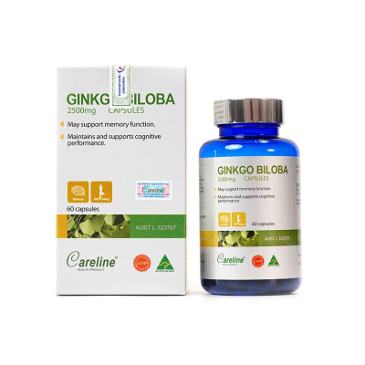 Thực phẩm chức năng Careline Ginkgo Biloba 2500Mg - Viên uống bổ não