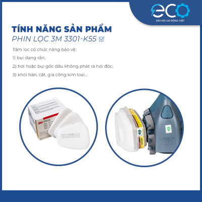 Tấm lọc bụi 3M 5N11 lọc bụi nhỏ đến 0,3um tương thích các dòng mặt nạ 3M 3200, 3M 6200, 3M 7502, 3M 6800