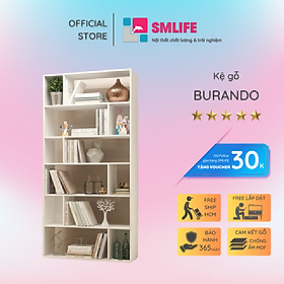 Giá sách hiện đại bằng gỗ công nghiệp SMLIFE Burando