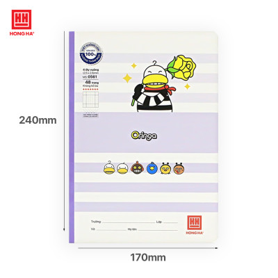 Lốc vở 4 Ô ly 48 trang Hồng Hà School Oringa Galaxy - 0561