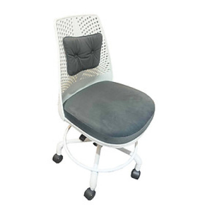 Ghế xoay học sinh nệm nhung màu xám CE1025-S Nội thất Capta Ghế học bài nhỏ gọn dành cho bé nệm vải nhung màu xám lưng và chân màu trắng tại HCM