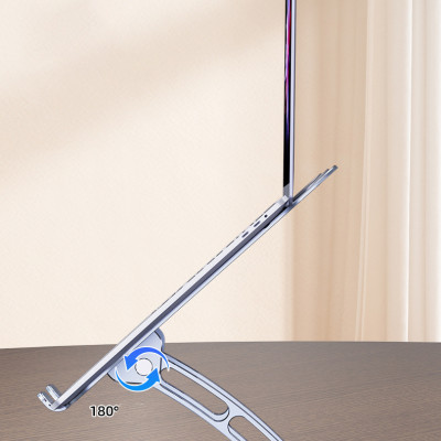 Kệ đỡ Laptop xoay 360° tản nhiệt Rhino KL301, giá đỡ máy tính nhôm cao cấp, gấp gọn - Hàng chính hãng