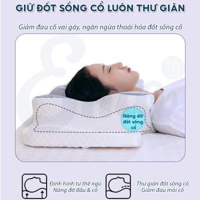 Gối công thái học EMA thế hệ thứ 2 - Chống đau cổ vai ngáy, chống ngủ ngáy, hỗ trợ ngủ nhanh