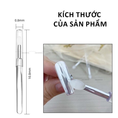 Cọ Chà Tráng Gương Silicon Trong Suốt Bám Bột Tán Màu Tráng Gương Siêu Tiện Lợi, Có Nắp, Dẻo Dai, Đàn Hồi Tốt, Sử Dụng Được Nhiều Lần