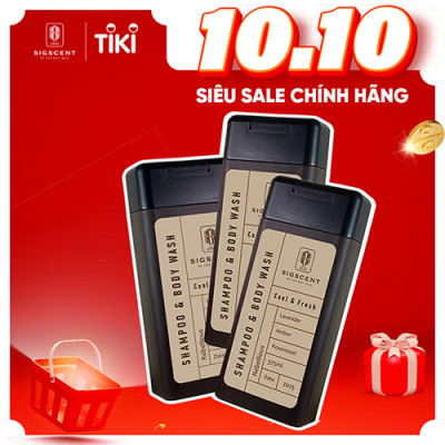 Sữa tắm dầu gội cho nam hương nước hoa 375ml Rebellious thương hiệu SIGSCENT- COMBO 3